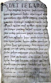 Beowulf manuscript from the Nowell Codex