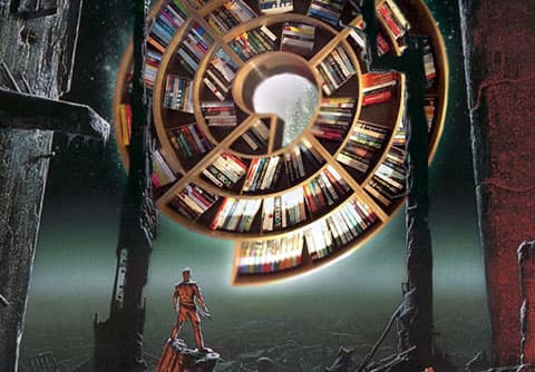 Spiral galaxy of books